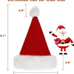 LBJ 34 * 26 cm Julhatt, vuxen unisex sammet bekväm tjock päls Julhatt, lämplig för nyårshelger> Huvudbonader