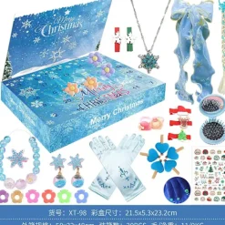 2023 Amazon Julkalender Nedräkning Blind Box Enhörning Is och Snö Ornament Flickor Semestergåva Leksaker ST-026 Jul Enhörning Set 388g> Smink