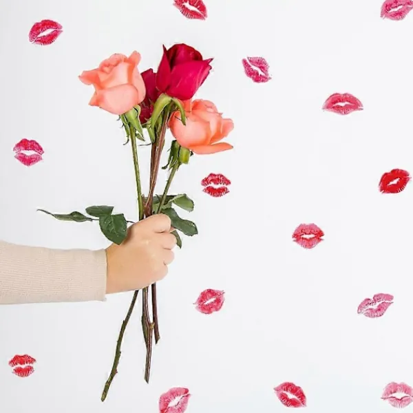 2 ark Alla hjärtans dag-tema väggdekor DIY Romantisk läppform Dekal Hem Bakgrundsdekor> Smink