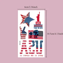 10 ark Vattentäta kroppsdekaler för självständighetsdagen 4 juli Temporära tatueringar USA Amerikanska flaggtatueringar Dekaler> Smink