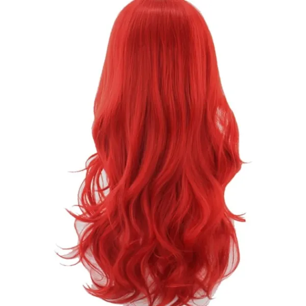 75 cm Lång Röd Lockig Peruk för Kvinnor, Lång Röd Cosplay Peruk för Fest Cosplay Halloween Anime (C-Röd), 75 cm> Peruker