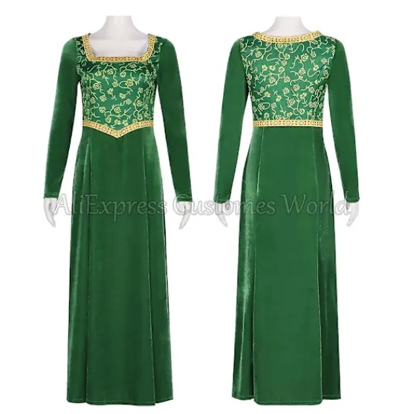 LAIQIANKUI 2024 cos Anime Princess Green Dress Fiona Dress Shrek Cosplay kostym Halloween Fancy Fantasy Party Kostym Rollspel för vuxen kvinna XXL Cosplay | Fyndiq> Dräkter