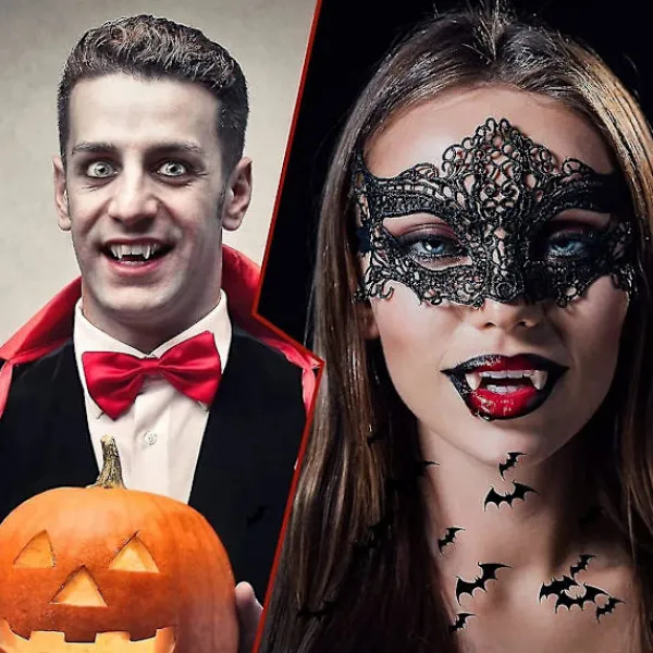 FMYSJ 4 Delar Infällbara Vampyrtänder Kit Teleskopiska Tänder Huggtänder Hängslen Falska Tandproteser Med Halloween Party Huggtänder (3st Normal), Halloween Orname (FMY) | Fyndiq> Tillbehör