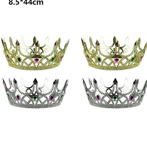 4 delar Royal King Plast Crown Queen Plast Crown Födelsedagskronor Kostymtillbehör> Huvudbonader