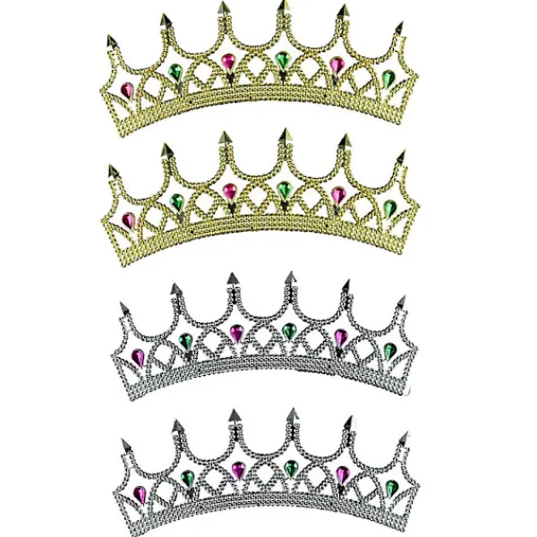 4 delar Royal King Plast Crown Queen Plast Crown Födelsedagskronor Kostymtillbehör> Huvudbonader