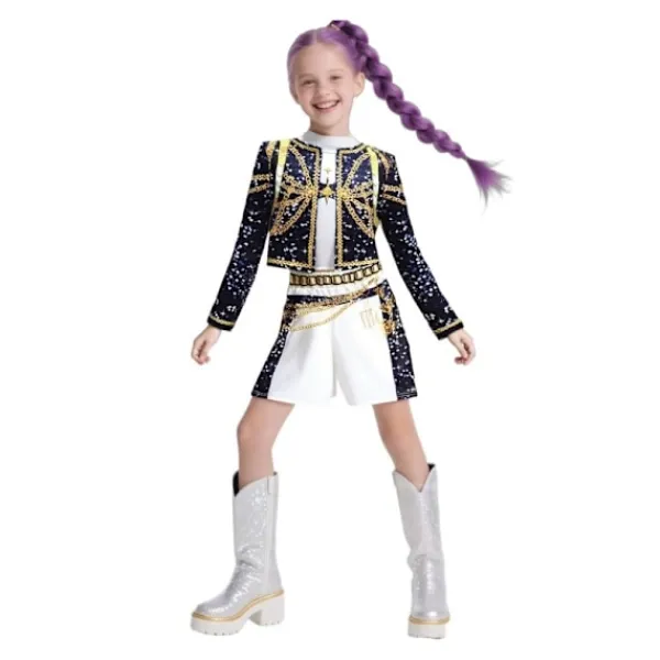 2025 Demon Hunter K-Pop Kostym | Halloween Kostym för Kvinnor och Barn Cosplay Fotring Fotring 120cm> Tillbehör