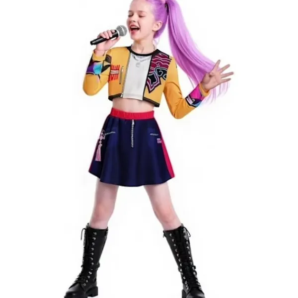 2025 Demon Hunter K-Pop Kostym | Halloween Outfit Kvinnor Barn Cosplay cm Perfekt Zoe 2-piece set> Dräkter