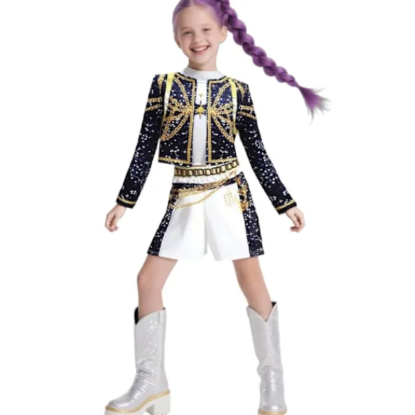 2025 Demon Hunter K-Pop Kostym | Halloween Outfit Kvinnor Barn Cosplay cm Perfekt Zoe 2-piece set> Dräkter