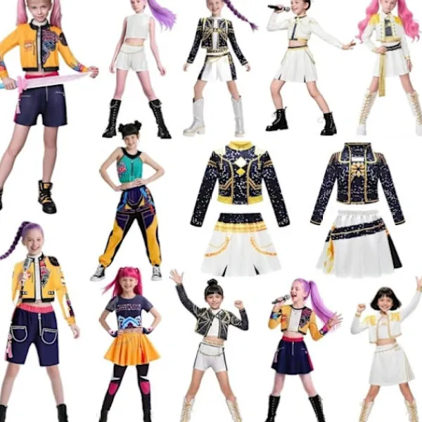 2025 Demon Hunter K-Pop Kostym | Halloween Outfit Kvinnor Barn Cosplay cm Perfekt Zoe 2-piece set> Dräkter