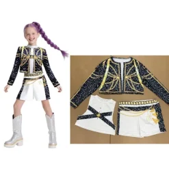 2025 Demon Hunter K-Pop Kostym | Halloweenkostym för Kvinnor och Barn Cosplay - Perfekt 140cm> Dräkter