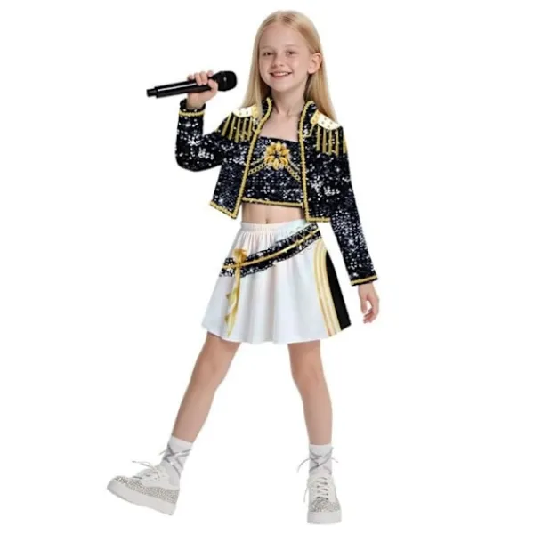 2025 Demon Hunter K-Pop Kostym | Halloween Outfit Kvinnor Barn Cosplay Ankelring -FF- 110cm> Tillbehör