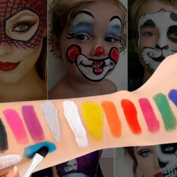 15 färger ansikts- och kroppsmålning Makeupverktyg Set Halloween> Smink