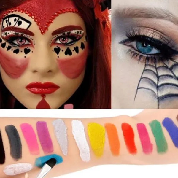 15 färger ansikts- och kroppsmålning Make Up Tool Set Halloween> Smink