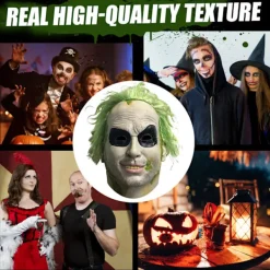 2024 Halloween Beetlejuice Clown Mask Läskig Joker Helhuvudsmask Cosplay Kostym Rekvisita Maskerad-FA-><noscript><img width=