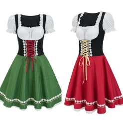 2024 Halloween Öl Tjej Kostym Sexig Maid Klänning för Scenshow & Fester - Grön L><noscript><img width=