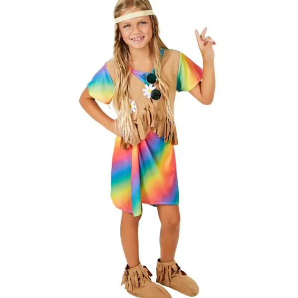tectake 900202 Maskeraddräkt Hippie Blomsterbarn 128 (7-8y)> Dräkter