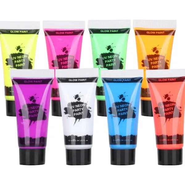 10 ml kropps- och ansiktsfärg med svart ljus, fluorescerande kropps- och ansiktsfärg> Smink