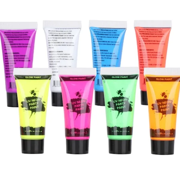 10 ml kropps- och ansiktsfärg med svart ljus, fluorescerande kropps- och ansiktsfärg> Smink