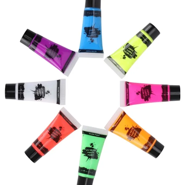 10 ml kropps- och ansiktsfärg med svart ljus, fluorescerande kropps- och ansiktsfärg> Smink