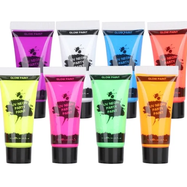 10 ml kropps- och ansiktsfärg med svart ljus, fluorescerande kropps- och ansiktsfärg> Smink