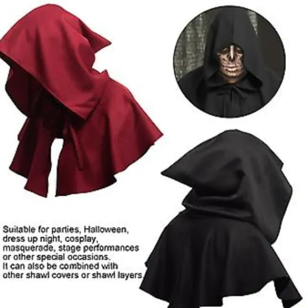 100% Ny, Medeltida Kolthatt Halloween Cosplay Huva Unisex Medeltida Kolt Hattvit(blå)> Dräkter