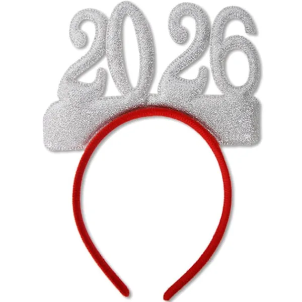 unbranded 2026 Nyår Hårband Foto Rekvisita Roliga Hårdiadem Kronor för Nyårsfest> Huvudbonader