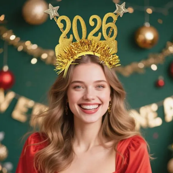 unbranded 2026 Nyår Hårband Foto Rekvisita Roliga Hårdiadem Kronor för Nyårsfest> Huvudbonader