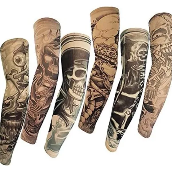 8 Pack Fake Temporary Tattoo Nylon Arm Ärm Sleeve Tatuering> Smink