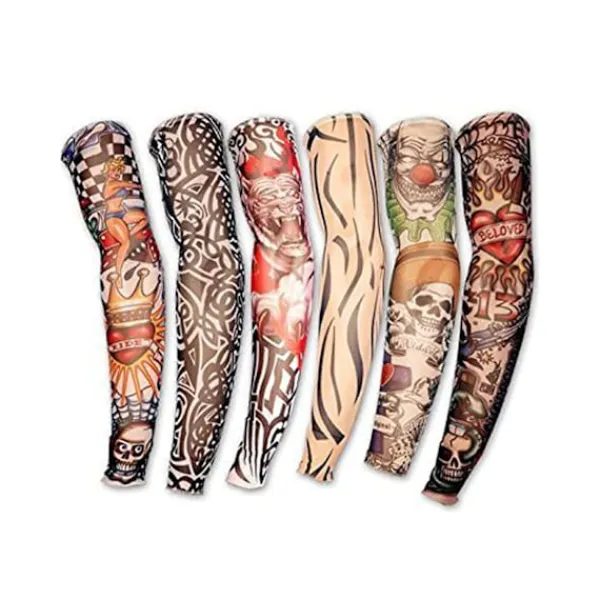 8 Pack Fake Temporary Tattoo Nylon Arm Ärm Sleeve Tatuering> Smink