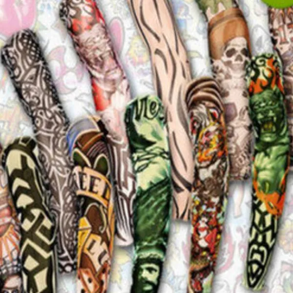 6 Pack Fake Temporary Tattoo Nylon Arm Ärm Sleeve Tatuering> Smink