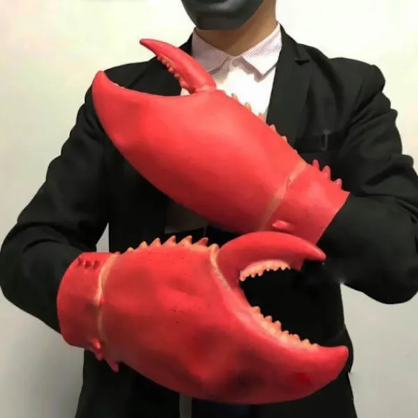 1 par Crab Hummer Claws Handskar Parodi Kräft Tång Vantar Cosplay Rolig Fest Latex Låtsas Spela Spel Nyhet Leksak> Tillbehör
