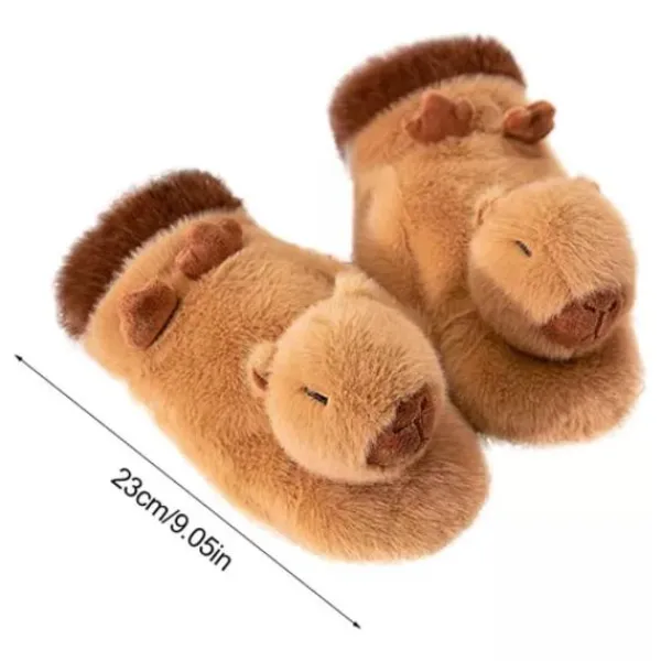 1 Par Söta Varma Kort Capybara Plyschhandskar> Tillbehör