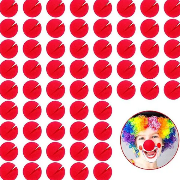 60 Röda Clownnäsor Cosplay Näsor Skumnäsor för Jul Karneval Kostymfest Utklädnad> Tillbehör