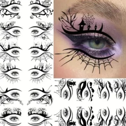 10 Realistiska Tillfälliga Häxögon-Tatueringar – Ovala Ögonlocksdekaler för Cosplay> Smink