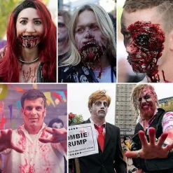 2025 Realistiskt Konstgjort Blodset 3-i-1 Kit För Specialeffekt Smink Halloween Cosplay Kläder Utklädning><noscript><img width=