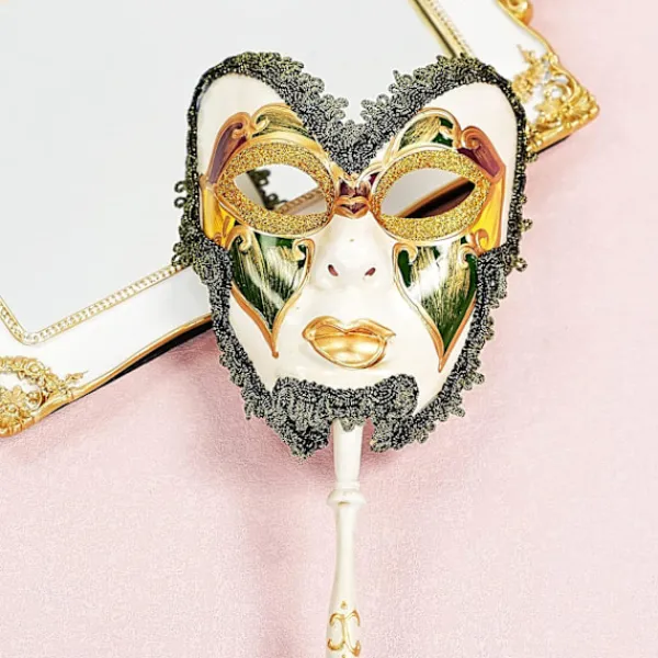 AcserGery 2025 Senaste Modell Venetiansk Maskeradmask på Pinne Mardi Gras Kostym Halvt Ansikte Halloween Jul Karneval Handhållen Pinne Fest> Masker