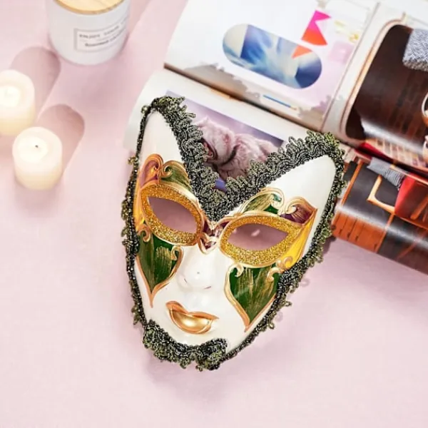 AcserGery 2025 Senaste Modell Venetiansk Maskeradmask på Pinne Mardi Gras Kostym Halvt Ansikte Halloween Jul Karneval Handhållen Pinne Fest> Masker