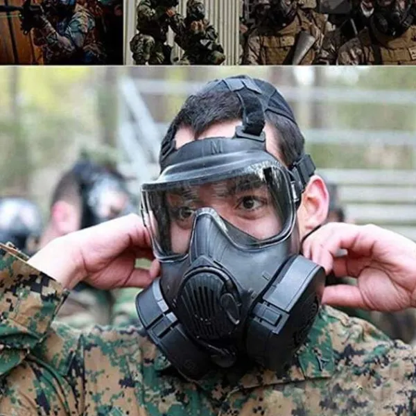 AcserGery 2025 Senaste Modell M50 Airsoft Skyddsmask Taktisk, Full Face Ögonskydd Glasögon Dummy Toxic Skull Gasmask med Filterfläktar f> Masker