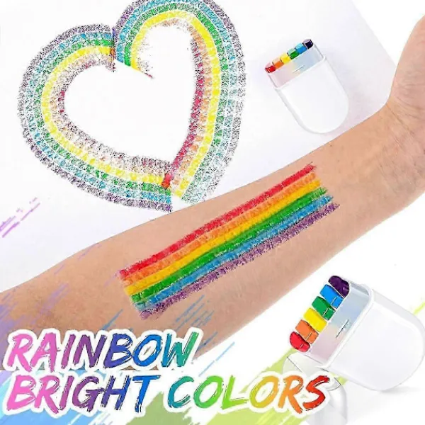 2025 Senaste Modell Regnbågs Ansiktsfärg Pride Ansikte Kroppsfärg Kit Regnbågs Makeup> Smink