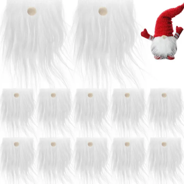 1 Set Falska Skägg och Träkulor Kit Förskurna Tomteskägg Tomte Tillbehör 18.00X9.00X1.00CM> Tillbehör