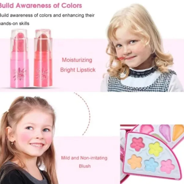 1 set flicka sminkset tvättbart sminkkit för småbarn barn> Smink