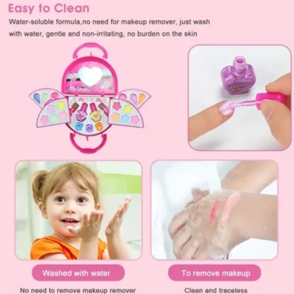 1 set flicka sminkset tvättbart sminkkit för småbarn barn> Smink