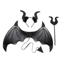 1 Set Halloween Djävulskostymset Djävulvinge Djävulspinne Djävulshorn Hårband Kostymtillbehör (B)> Tillbehör