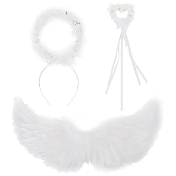 1 Set Ängelvingar Kostym - Halloween och Cosplay Fjäder Vingar Halo för Vuxna och Barnfesttillbehör Dekorera Bröllopsdekoration> Tillbehör