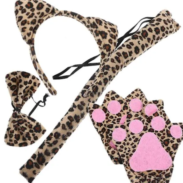 1 Set Rollspels Leopard Öron Hårband Cosplay Djur Kostym för Vuxna> Tillbehör