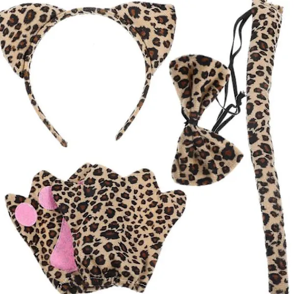 1 Set Rollspels Leopard Öron Hårband Cosplay Djur Kostym för Vuxna> Tillbehör