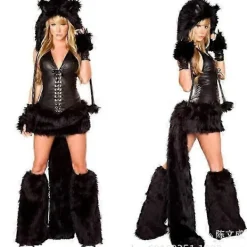 AIZHENCHEN 2025 Sexig Jul Damkostym Cosplay Stor Svans Varg Cosplay Party Maid Frestelse Jultomte Tvådelad Kostym-Perf><noscript><img width=