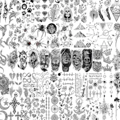 6 Sheets Temporary Tattoos For Men Women Arm><noscript><img width=