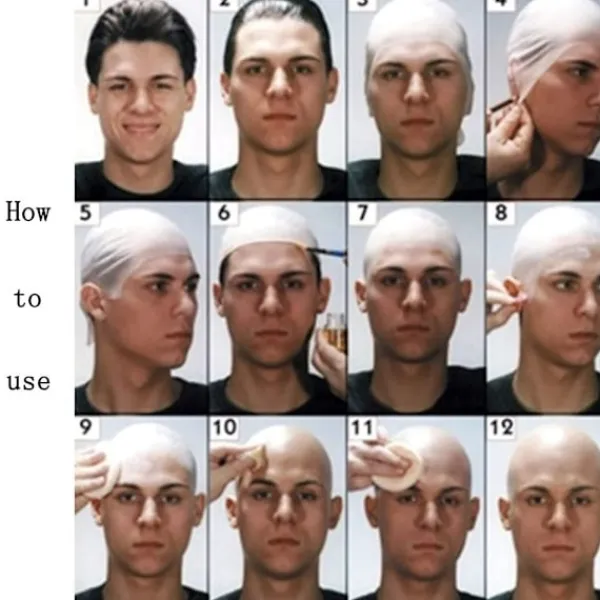 1 st Bald Cap för Makeup STOR STOR> Huvudbonader