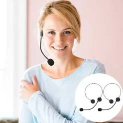 2 st Cosplay-hörlurar Tillbehör Falsk Mikrofon Hörlurar för Rockstjärna Sångare Dekoration för Hallo><noscript><img width=